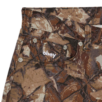Obey Bigwig Baggy Denim Shorts - Fence Camo