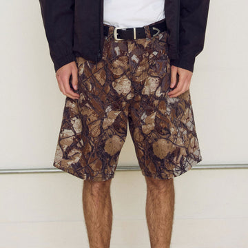 Obey Bigwig Baggy Denim Shorts - Fence Camo