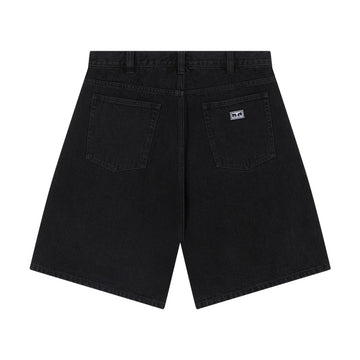 Obey Bigwig Baggy Denim Shorts - Washed Black