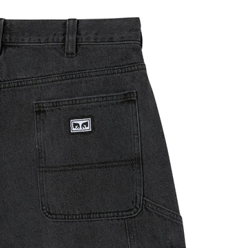 Obey Bigwig Carpenter Denim Shorts - Black Ash
