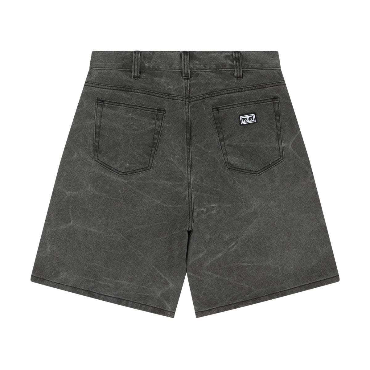 Obey Bigwig Baggy Denim Shorts - Black Wrinkle Wash – CCS