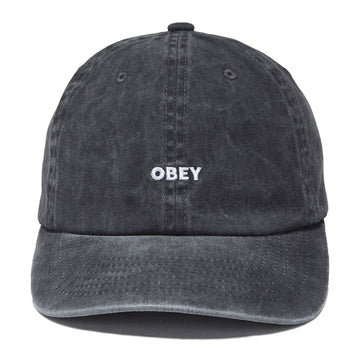 Obey Pigment Bold 6 Panel Snapback Hat - Pigment Black