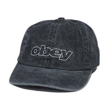 Obey Pigment Outline Delta 6 Panel Snapback Hat - Pigment Black