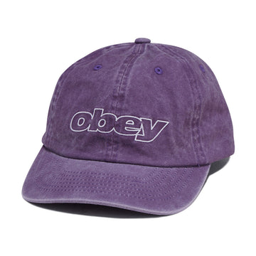 Obey Pigment Outline Delta 6 Panel Snapback Hat - Pigment Purple