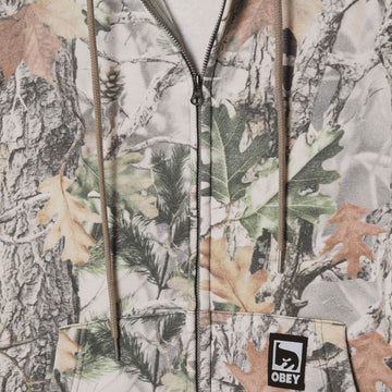 Obey Post Zip Hoodie - Dusty Vintage Wood Camo