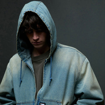 Obey Glen Zip Up Jacket - Indigo Archive Wash