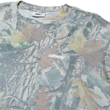 Obey League Thermal Shirt - Dusty Vintage Wood Camo