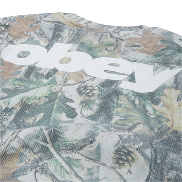 Obey League Thermal Shirt - Dusty Vintage Wood Camo