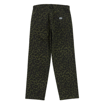 Obey Studded Boxcar Straight Leg Denim Jeans - Dark Leopard