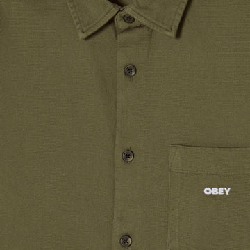 Obey Frankie Long Sleeve Woven Shirt - Dusky Green