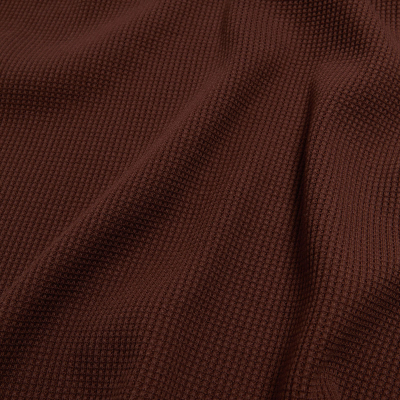New Balance Numeric Waffle Knit Long Sleeve Henley Shirt - Rich Oak