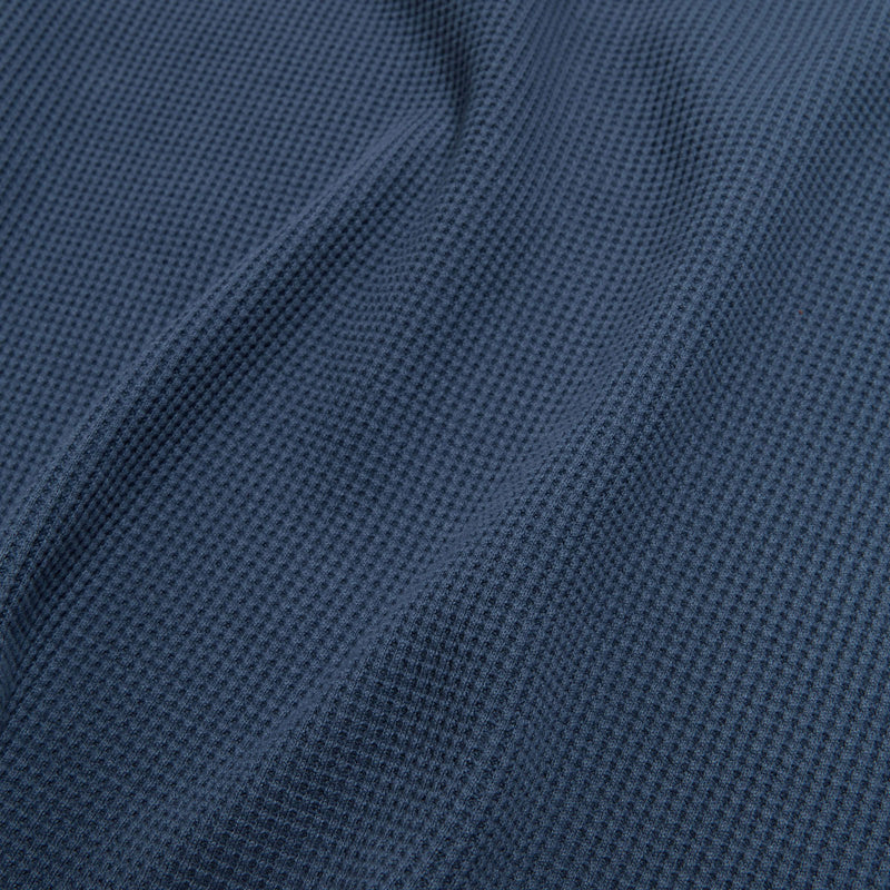 New Balance Numeric Waffle Knit Long Sleeve Henley Shirt - Blue