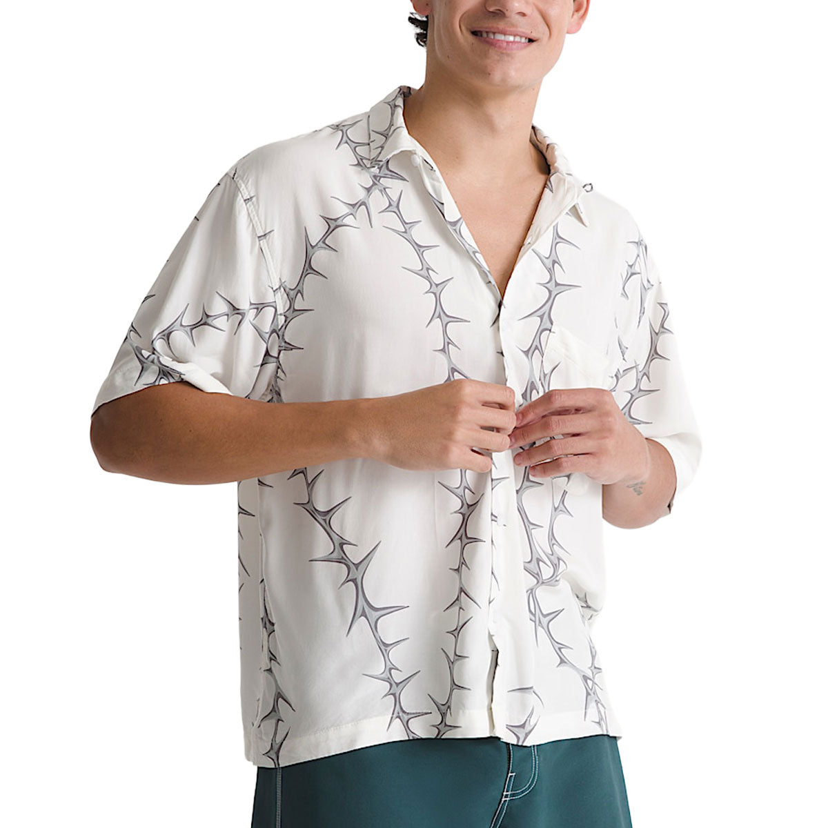 Vans Van Doren Printed Camp Shirt - White – CCS