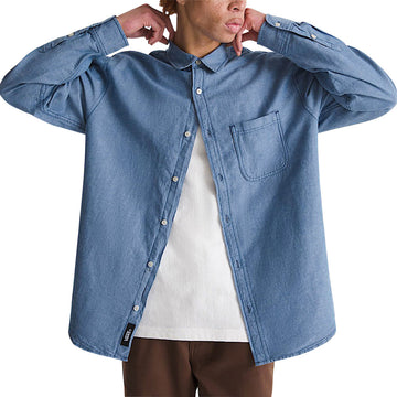 Vans Lawson Solid Oxford Long Sleeve Shirt - True Navy