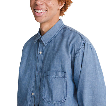 Vans Lawson Solid Oxford Long Sleeve Shirt - True Navy