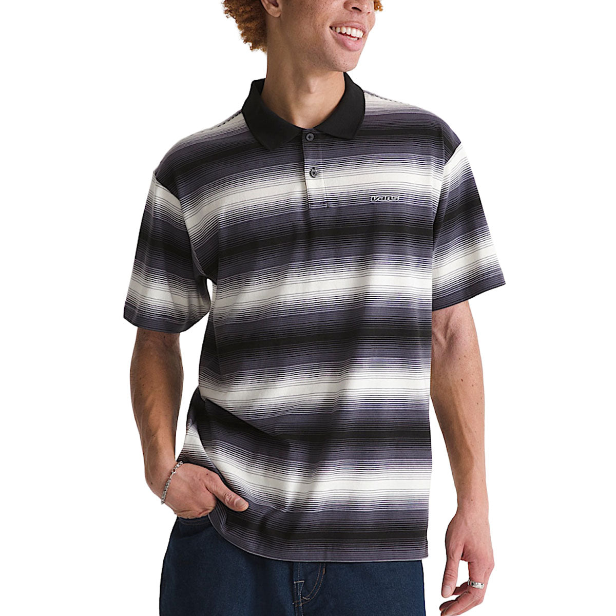 Vans Molino Shadow Stripe Polo Shirt - Steel Shadow – CCS