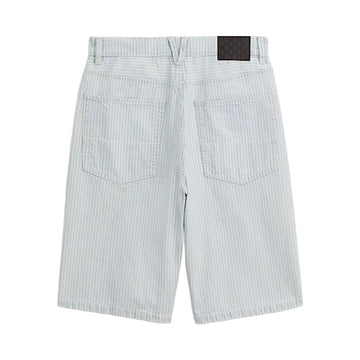 Vans Check 5 Baggy Striped Denim Shorts - Blue Ice Stripe