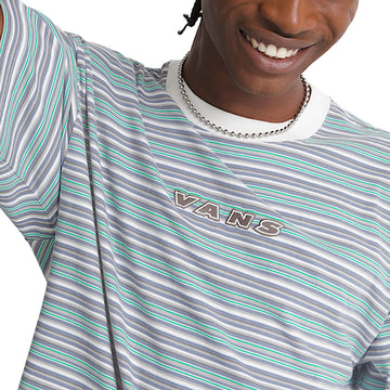 Vans Cameron Stripe T-Shirt - Marshmallow/Glacial Slate