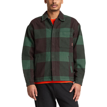 Timberland Fleece Lined Checkered Long Sleeve Over Shirt - Mole YD