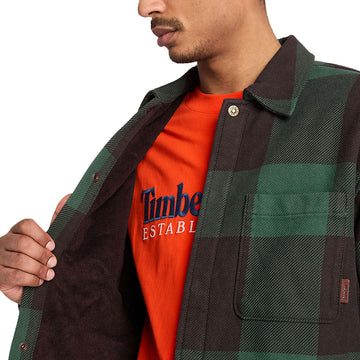 Timberland Fleece Lined Checkered Long Sleeve Over Shirt - Mole YD
