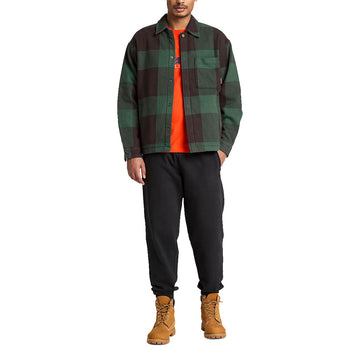 Timberland Fleece Lined Checkered Long Sleeve Over Shirt - Mole YD
