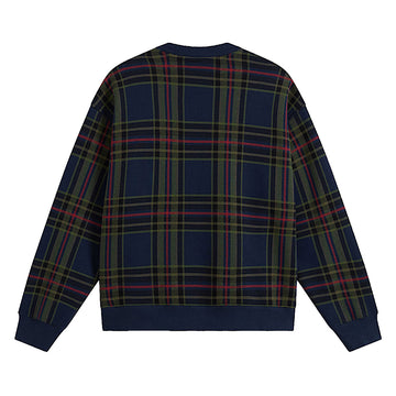 Vans Printed Plaid Crewneck Sweatshirt - Dress Blues