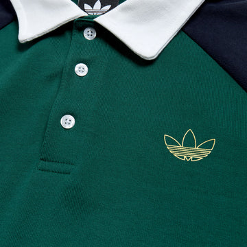 Adidas Tyshawn Rugby Shirt - Collegiate Green/Legend Ink