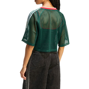 Adidas Womens Mesh Cropped T-Shirt - Collegiate Green