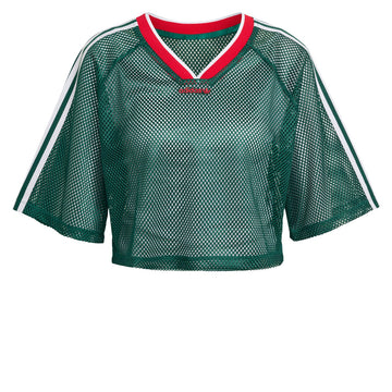 Adidas Womens Mesh Cropped T-Shirt - Collegiate Green