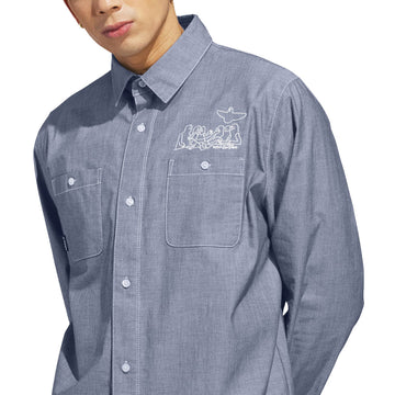 Adidas Gonz Long Sleeve Shirt - Aurora Ivy/White