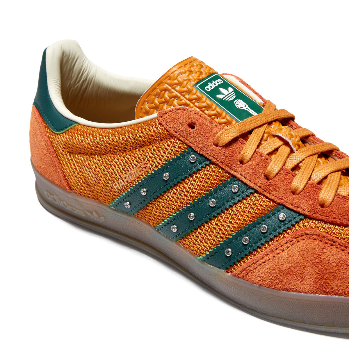 セルディア Adidas x Hardies Gazelle Shoes - Rust Orange/Collegiate Green/Gum