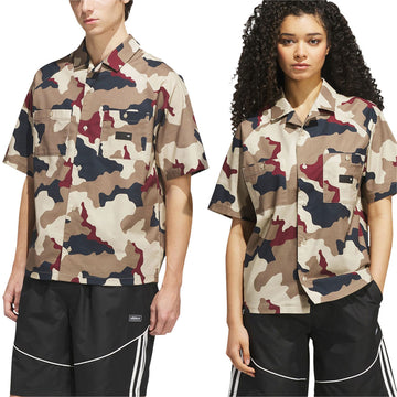 Adidas FS+ Shirt - Khaki Heather/Khaki/Aurora Ink/Shadow Red