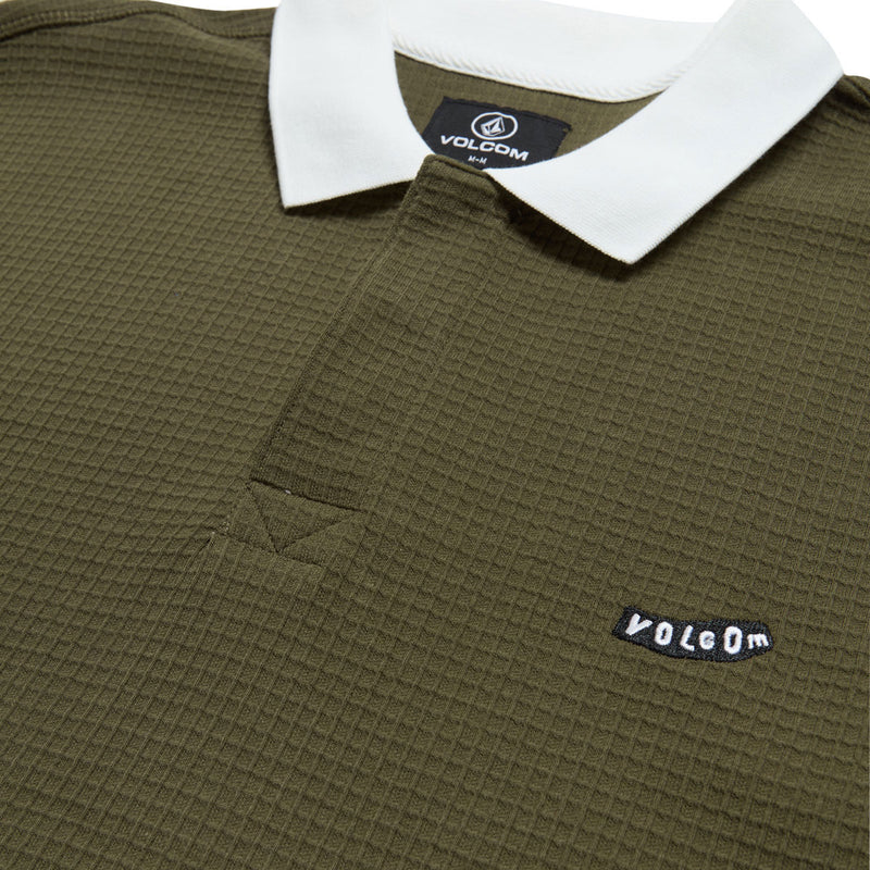 Volcom Curbstone Long Sleeve Polo Shirt - Sage Leaf