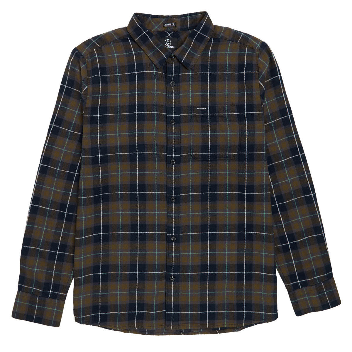 Volcom Caden Plaid Long Sleeve Shirt - Navy 2025 image 1