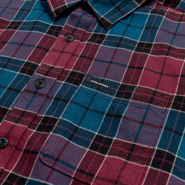 Volcom Cadenplaid Long Sleeve Shirt - Cosmic Blue