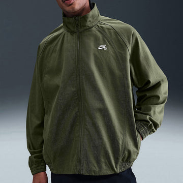 Nike SB Denim Zip Up Track Jacket - Medium Olive/White