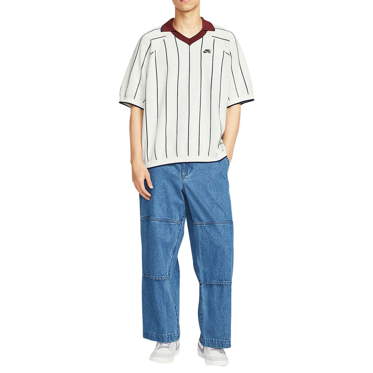Nike SB Referee Polo Shirt - Sail/Midnight Navy/Dark Team Red image 5