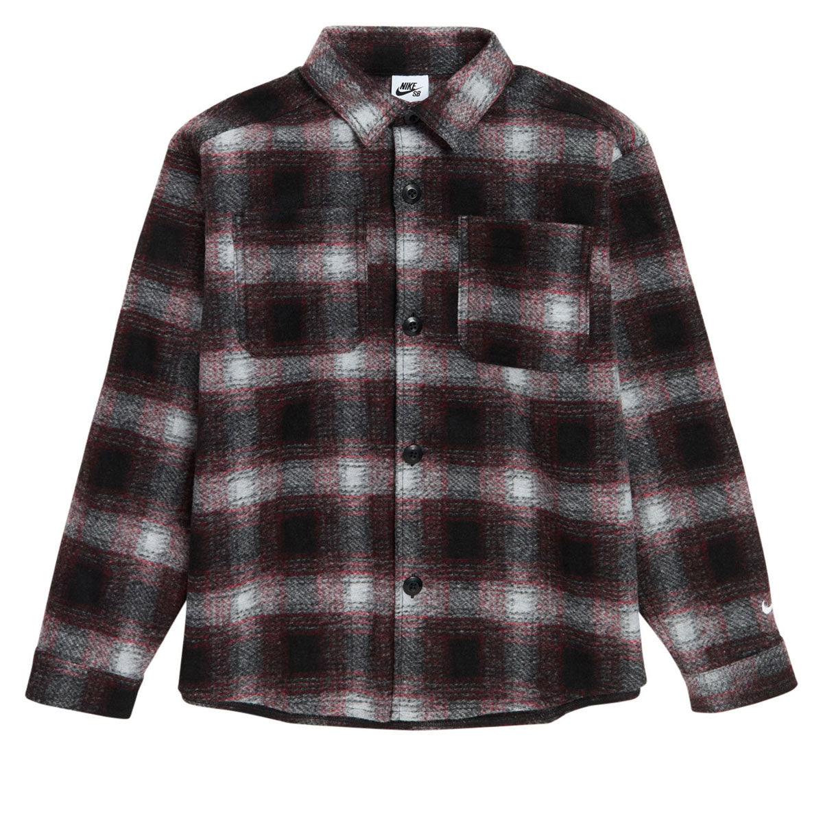 Nike SB Youth Long Sleeve Button Down Shirt - Black/White image 1