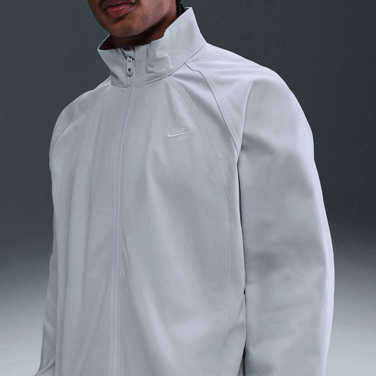 Nike SB Denim Zip Up Track Jacket - Football Grey/White image 2