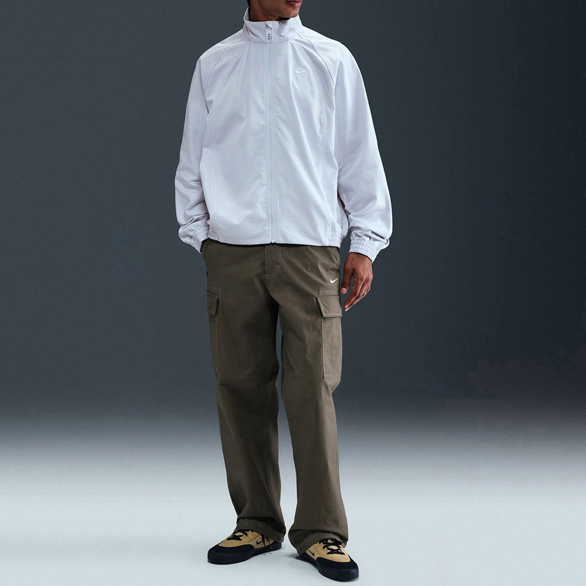 Nike SB Denim Zip Up Track Jacket - Football Grey/White image 3