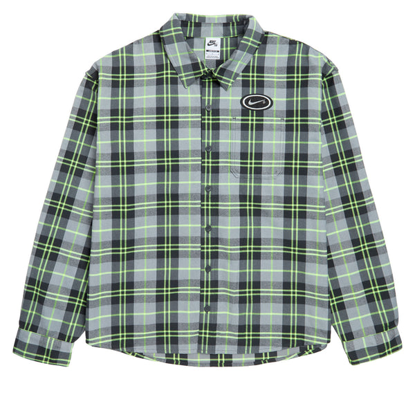 Nike SB Koston Long Sleeve Flannel Shirt - Dark Smoke Grey/Volt – CCS