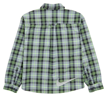 Nike SB Koston Long Sleeve Flannel Shirt - Dark Smoke Grey/Volt