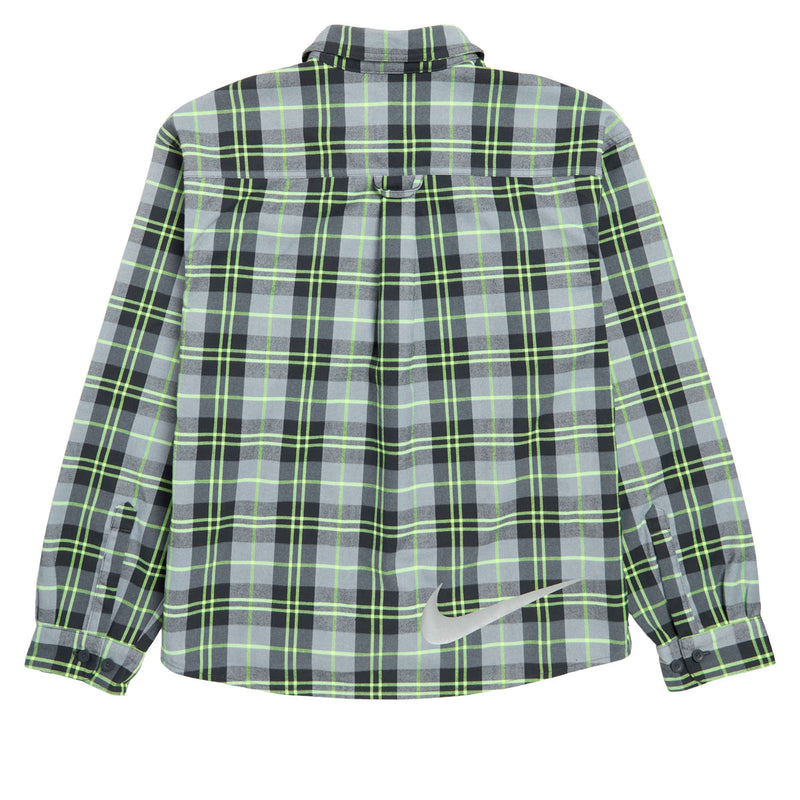 Nike SB Koston Long Sleeve Flannel Shirt - Dark Smoke Grey/Volt