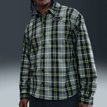 Nike SB Koston Long Sleeve Flannel Shirt - Dark Smoke Grey/Volt