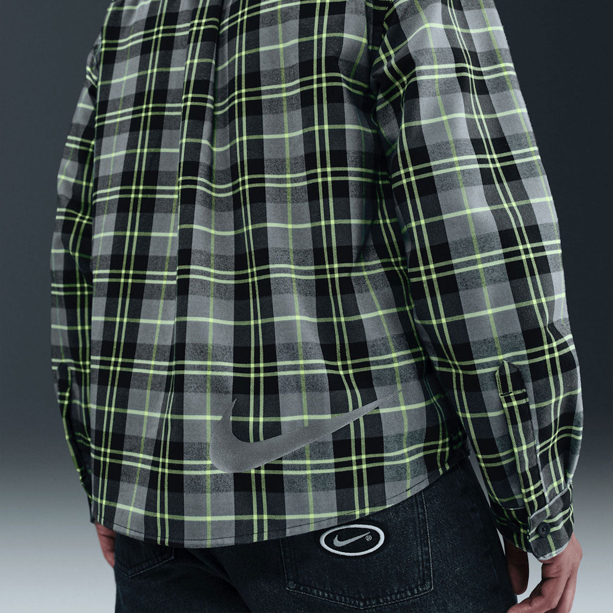Nike SB Koston Long Sleeve Flannel Shirt - Dark Smoke Grey/Volt – CCS