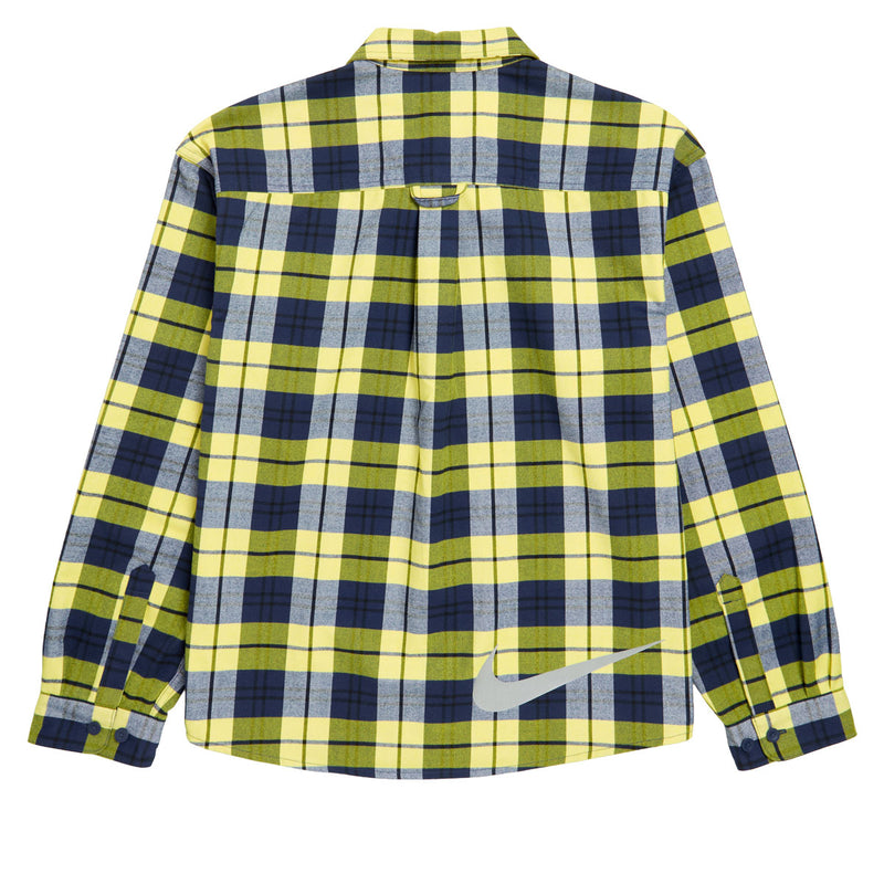 Nike SB Koston Long Sleeve Flannel Shirt - Midnight Navy/Speed Yellow