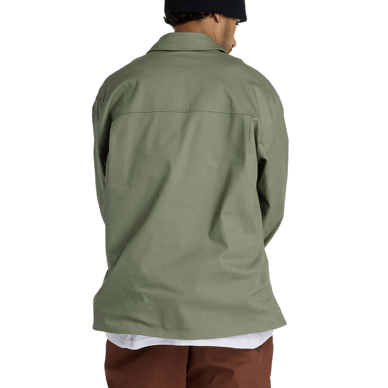 New Balance Numeric Button Up Long Sleeve Shirt - Dark Olive