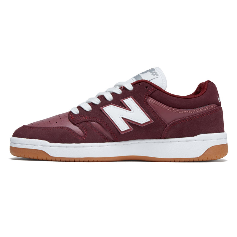 New Balance 480 Shoes - Monarch Burgundy/White