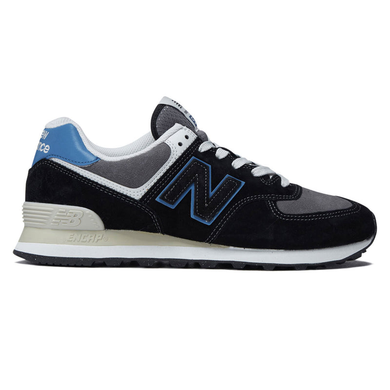 New Balance 574 Shoes - Black/Blue Agate