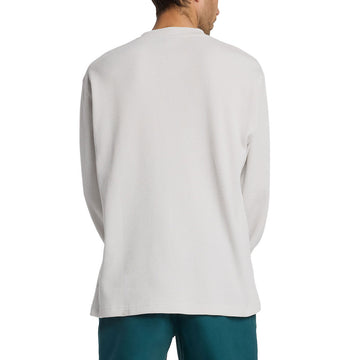 New Balance Numeric Waffle Knit Long Sleeve Henley Shirt - Grey Matter